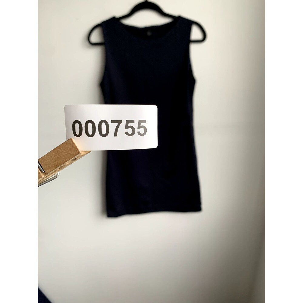 COS Navy Shift Dress Small Sleeveless Minimalist Zipper Detail Modern Workwear - Picture 10 of 10